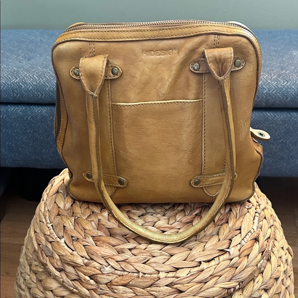 HIDESIGN Tan Leather Shoulder Bag